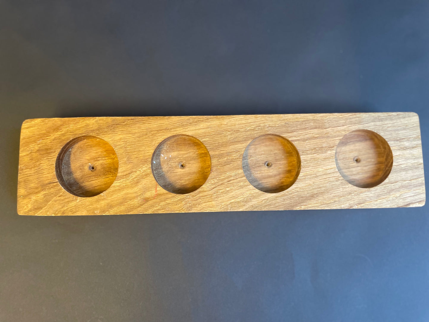 4 Candle Oak Tealight Holder